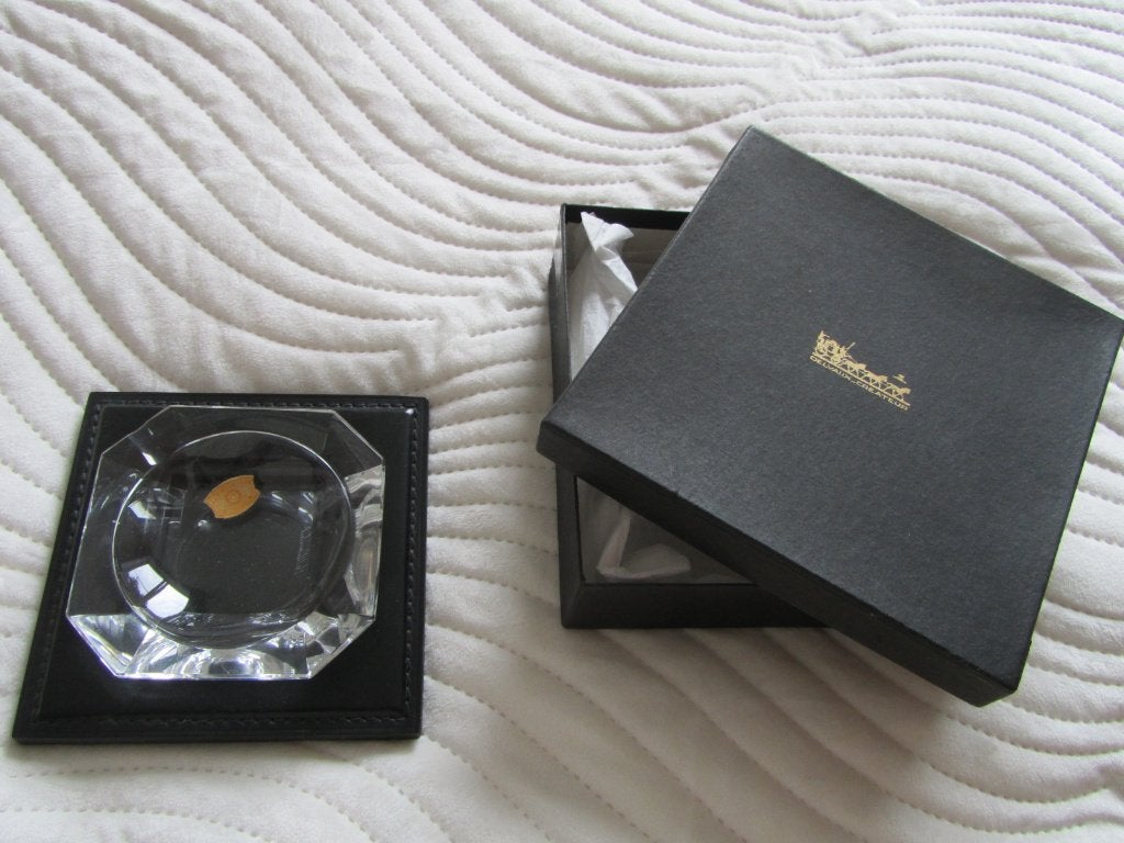 DELVAUX Cendrier et support VSL noir siglé, Envoi, Noir