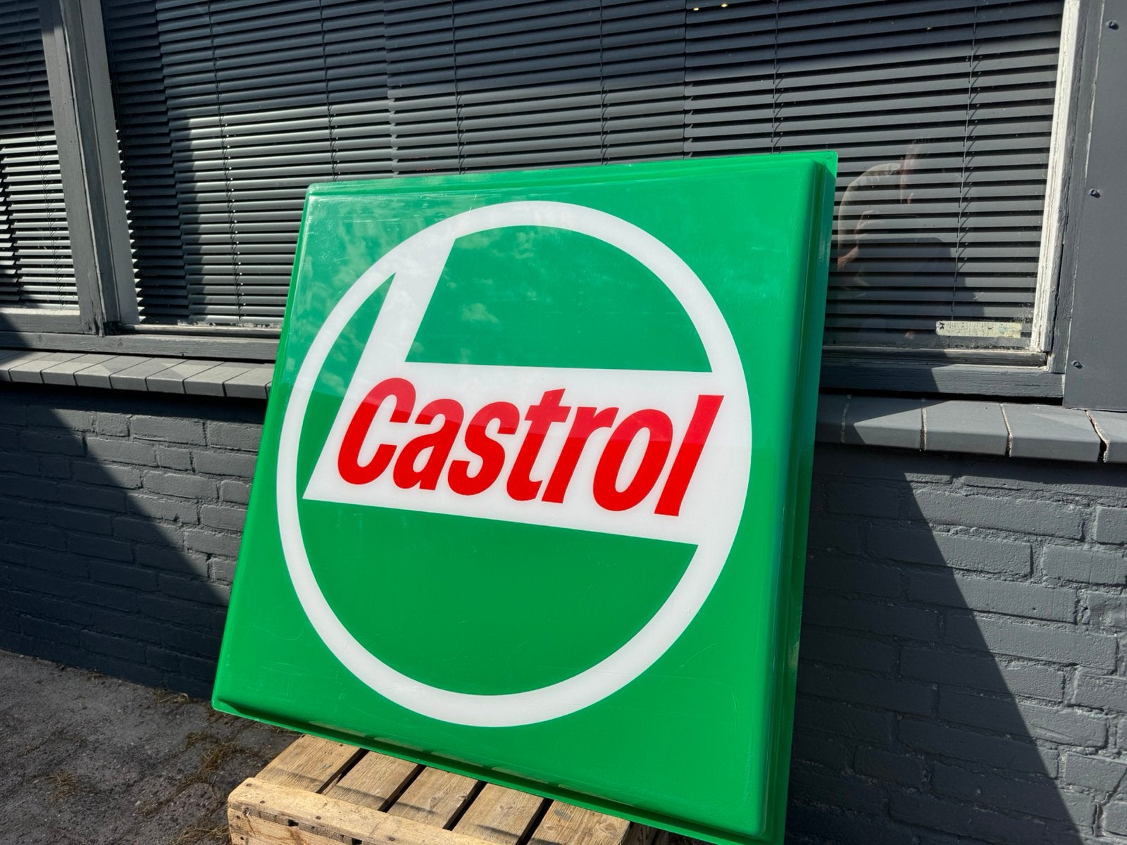 Castrol reclame lichtbak plaat NOS, Verzamelen, Ophalen, Gebruikt, Lichtbak of (neon) lamp