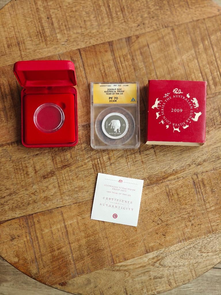 2009 lunar 1 year of the ox 1/2 oz proof PF70 oplage 534, Ophalen of Verzenden, Zilver