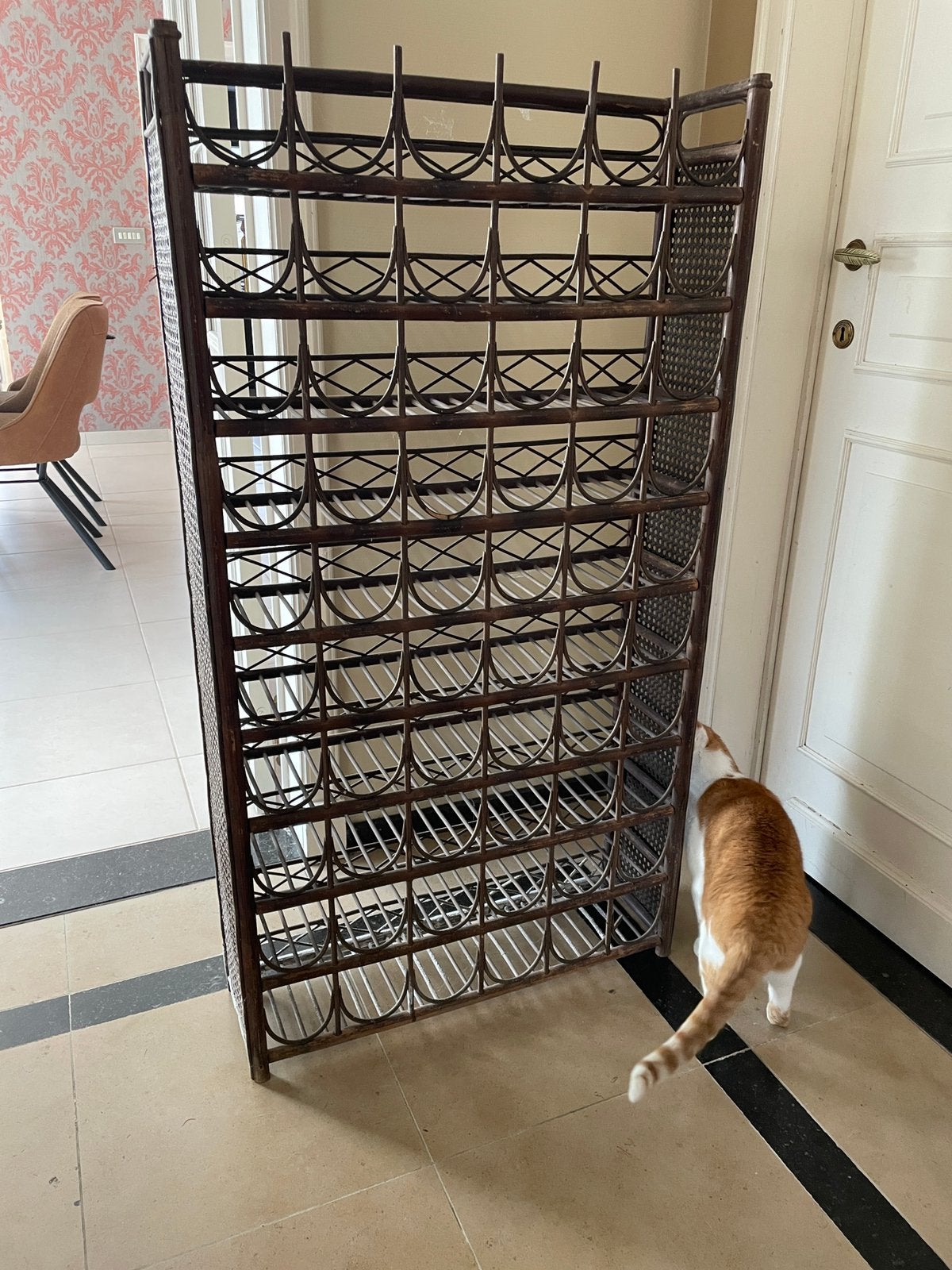 Rotan wijnrek, Huis en Inrichting, Ophalen, Gebruikt