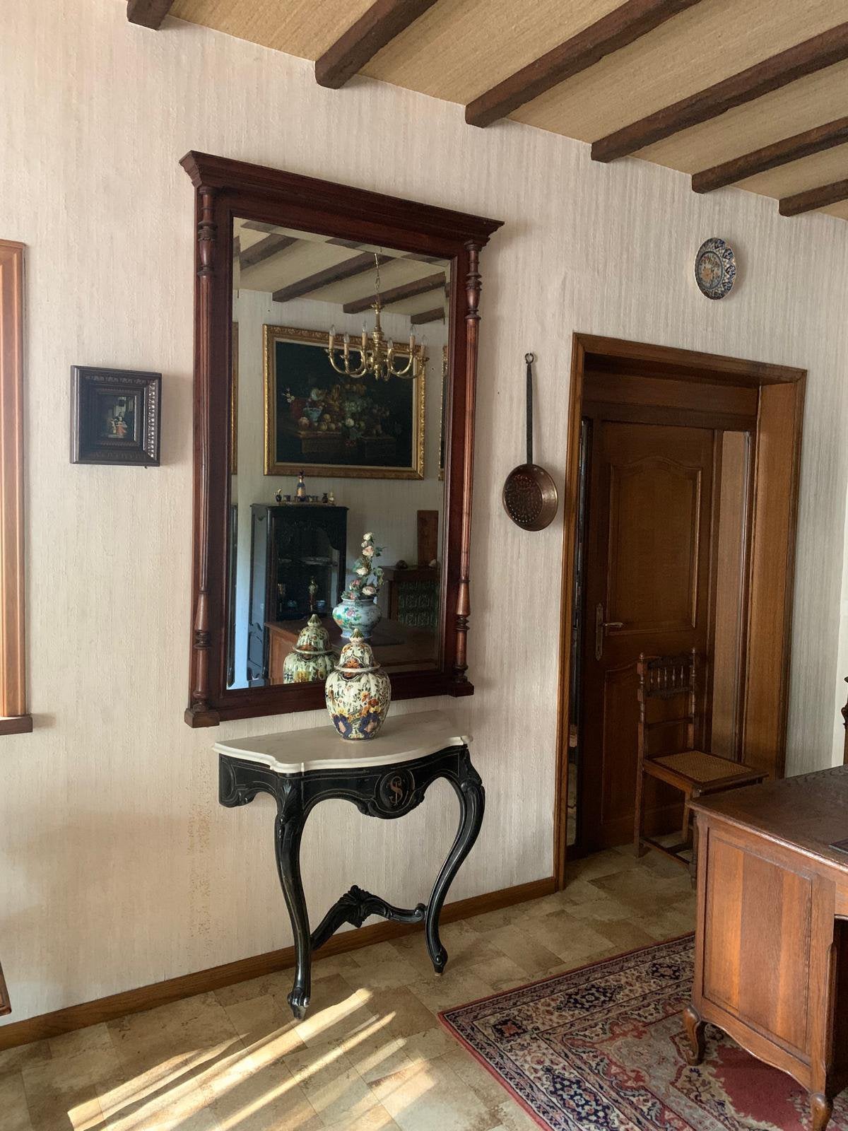 Tres grand miroir (190 x 116) en bois sombre, Enlèvement