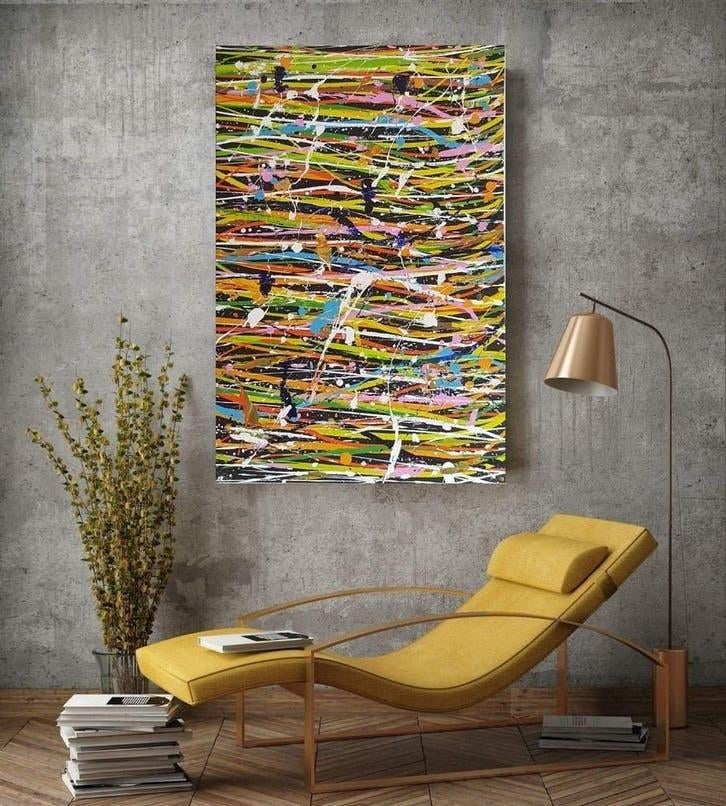 J'aime ma vie heureuse, Antiquités & Art, Art | Peinture | Abstraite, Enlèvement ou Envoi