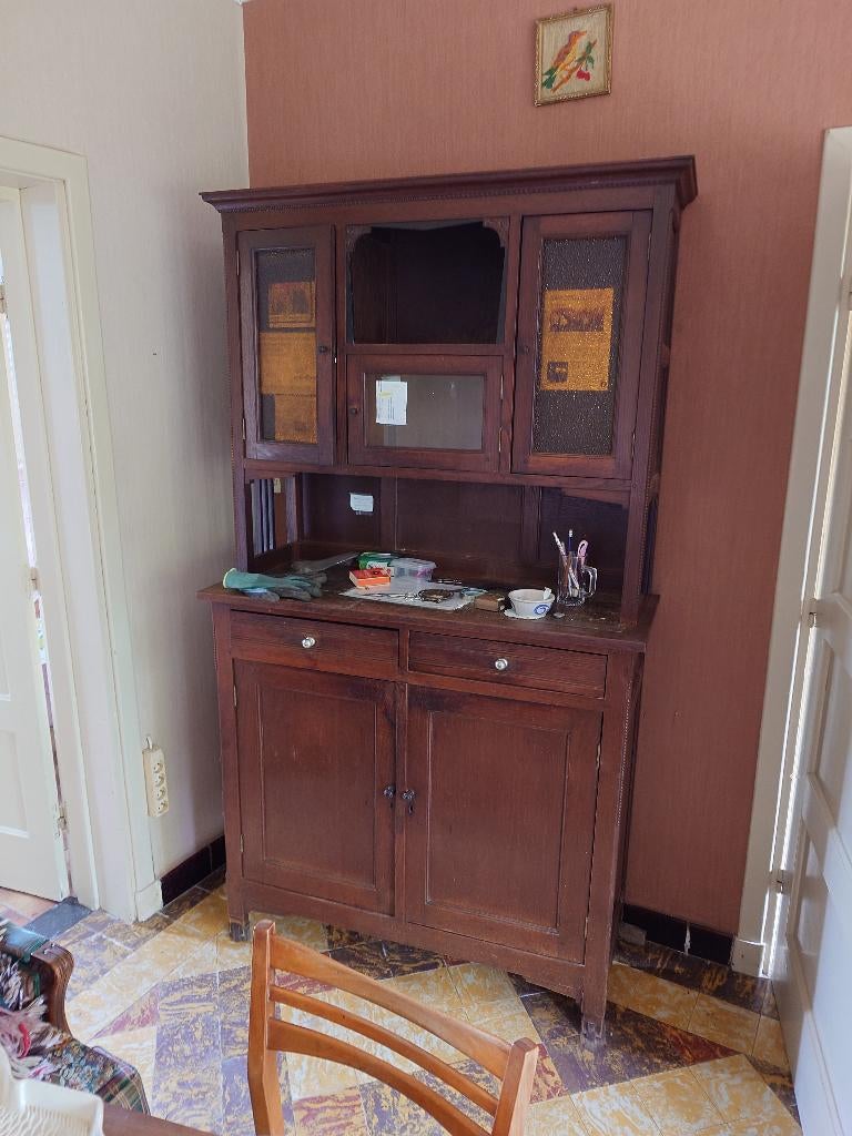 Oude houten buffetkast / servieskast - vintage, Maison & Meubles, Armoires | Buffets, Enlèvement