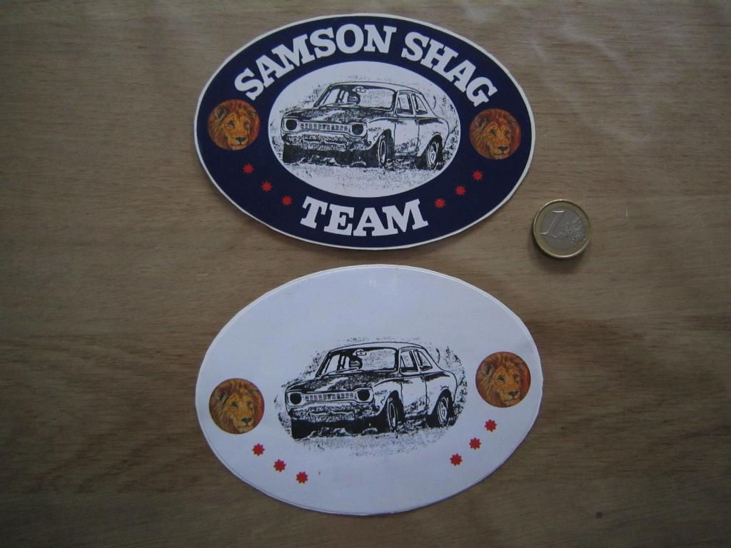 Retro/vintage sticker - Autosport Samson shag team, Ophalen of Verzenden, Zo goed als nieuw, Sport
