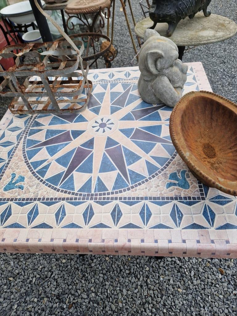 Vierkant tafel (kunstof blad)+ metaal onderstel €65, Tuin en Terras, Ophalen, Vierkant, Metaal