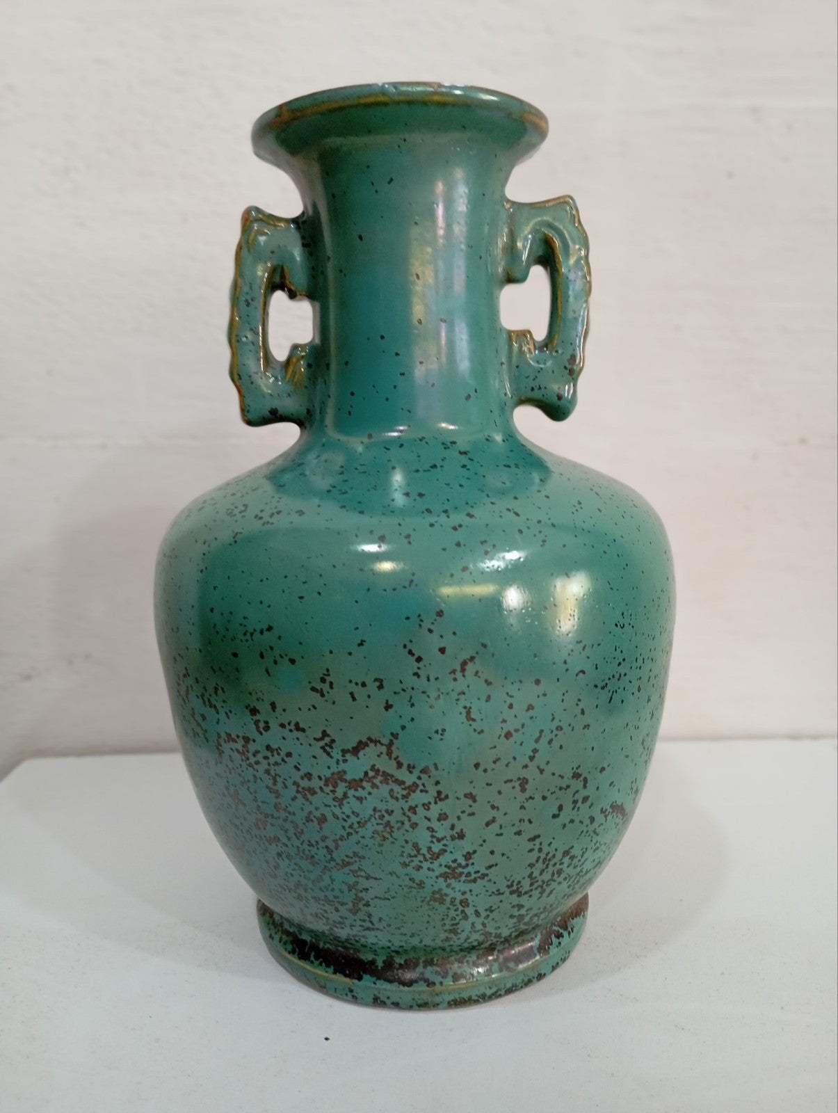 Beau vase chinois de style céladon avec une jolie turquoise, Antiquités & Art, Enlèvement ou Envoi