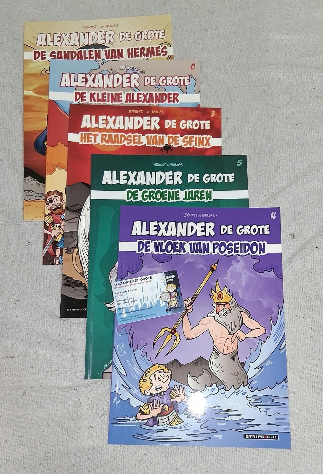 5x Alexander de Grote stripboeken (Delen 0, 2, 3, 4, 5), Plusieurs BD, Enlèvement ou Envoi, Comme neuf, Bart Proost