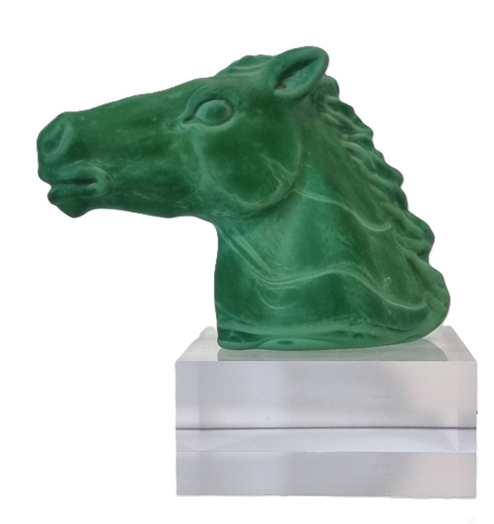 Paard in malachietglas., Dieren en Toebehoren