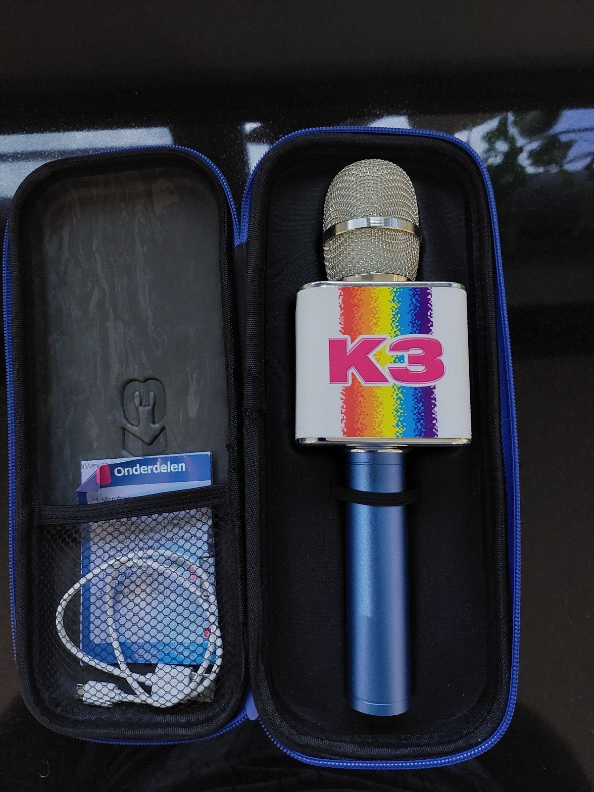 K3 karaoke microfoon Bluetooth, Ophalen of Verzenden, Zo goed als nieuw, Zangmicrofoon, Draadloos