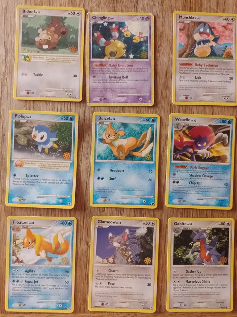 Pokemon kaarten met snowflake stamp, Ophalen of Verzenden, Gebruikt, Meerdere kaarten