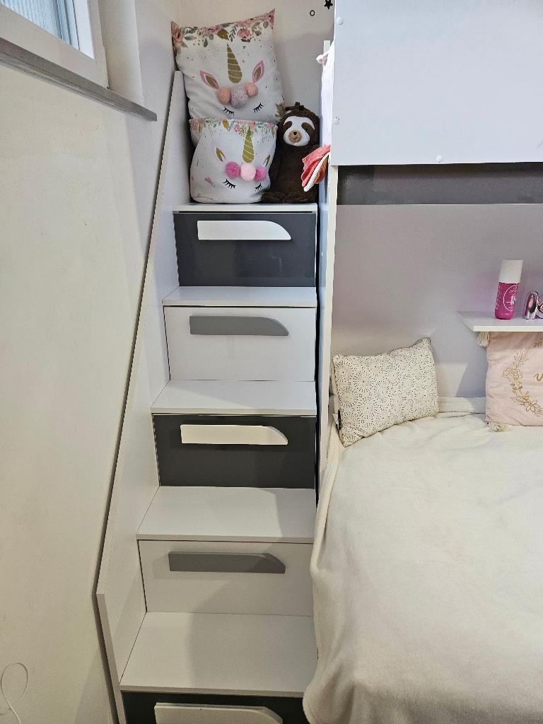 Lit superposé avec tiroir de rangement et étagères, Enfants & Bébés, Enlèvement, Comme neuf, Lits superposés