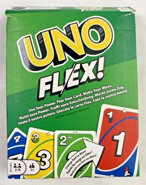 Mattel UNO Flex kaartspel voor 2-8 spelers vanaf 7 jaar spel, Hobby en Vrije tijd, Gezelschapsspellen | Kaartspellen, Vijf spelers of meer