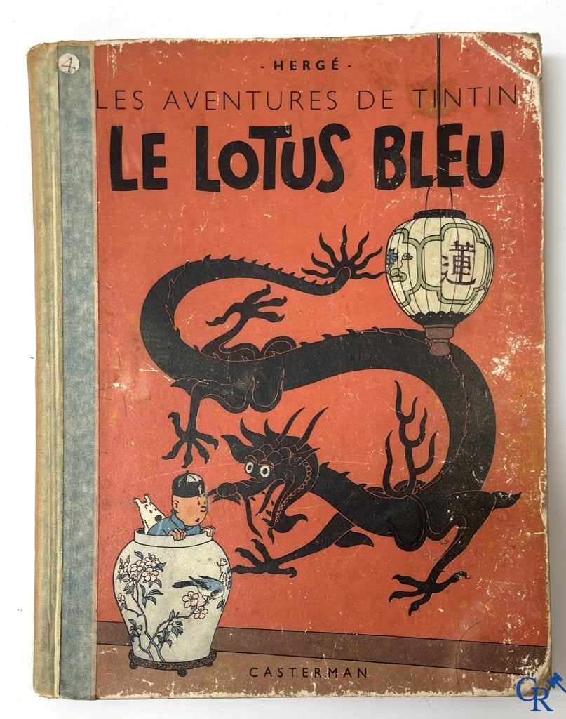 Origineel stripboek Kuifje Le Lotus Bleu Casterman 1942 A18, Gelezen, Eén stripboek, Ophalen of Verzenden, Hergé