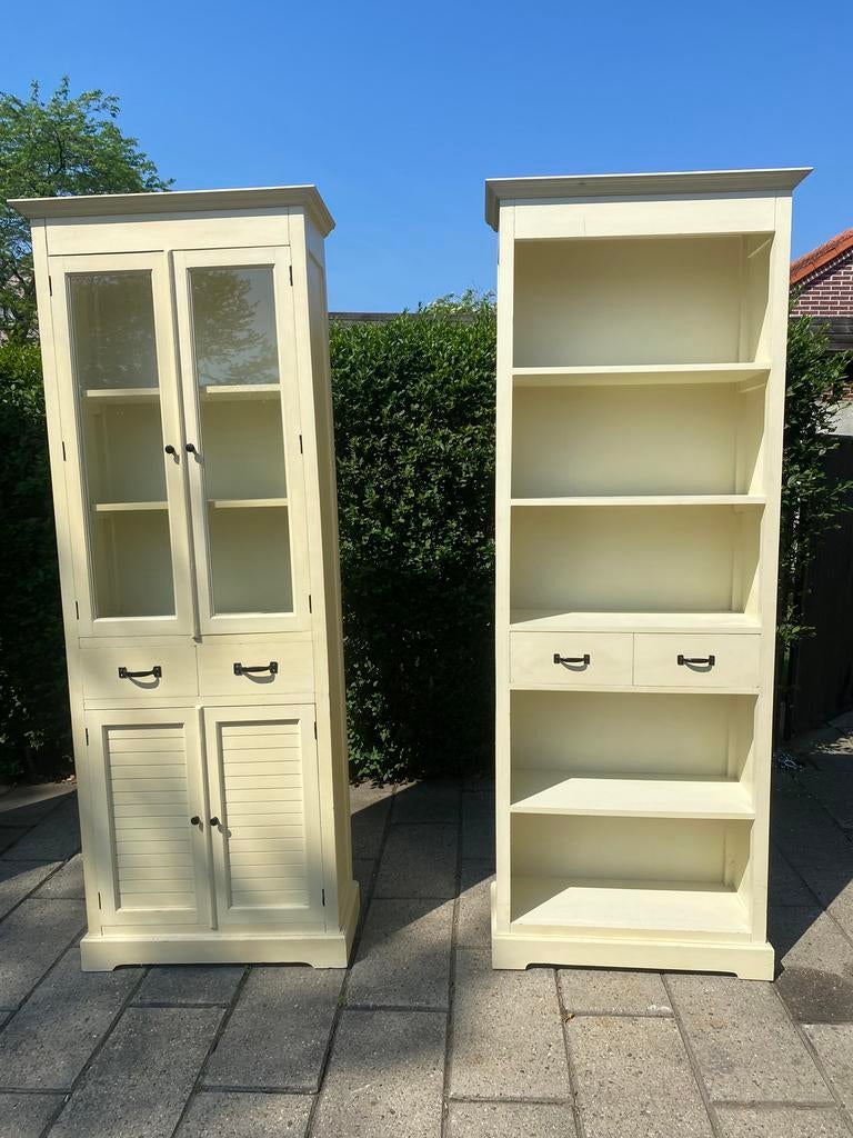Landelijke Vitrinekasten Set of Appart, Huis en Inrichting, Kasten | Vitrinekasten, Ophalen, Zo goed als nieuw