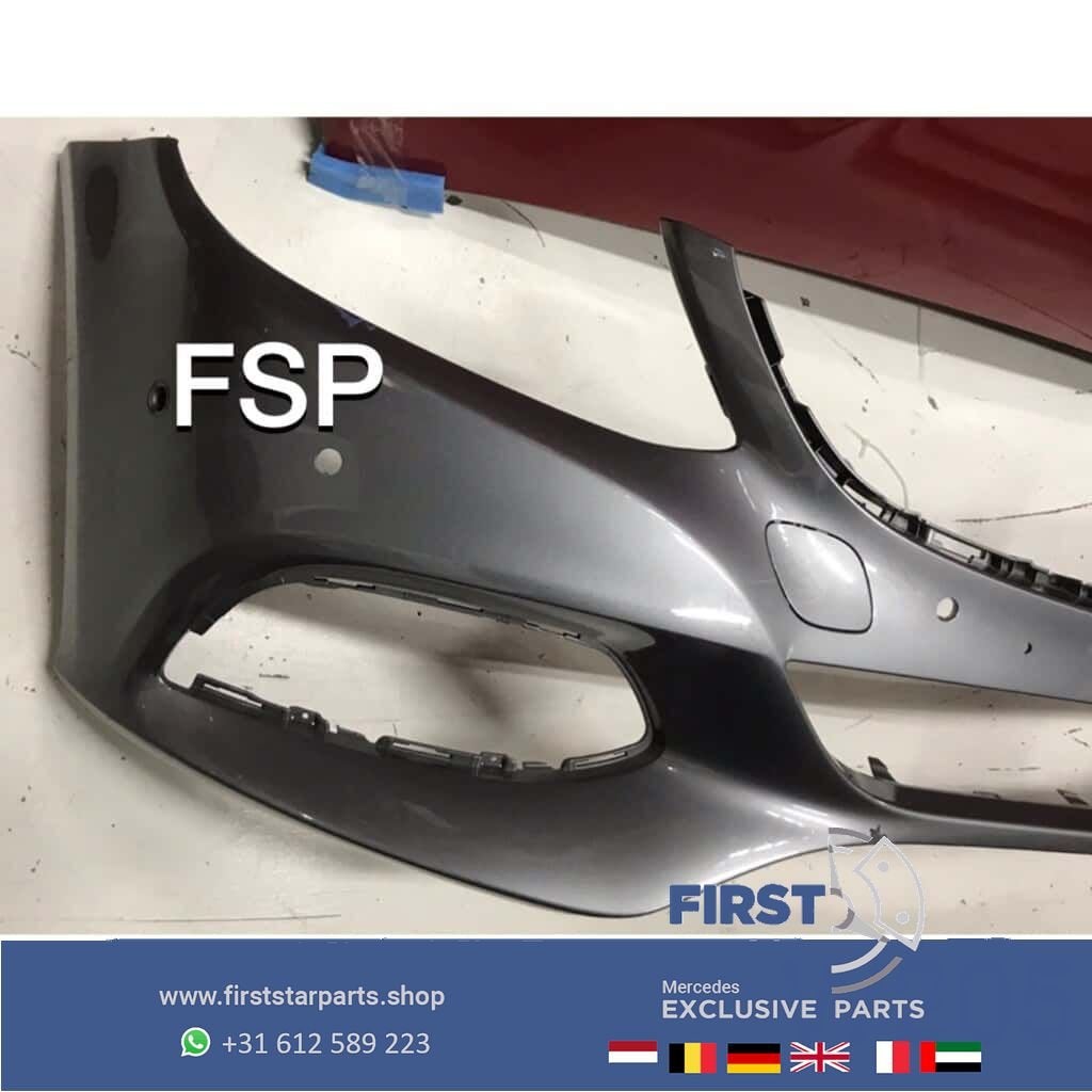W205 Voorbumper Mercedes C Klasse grijs 2014-2019, Gebruikt, -, Voor, Ophalen of Verzenden