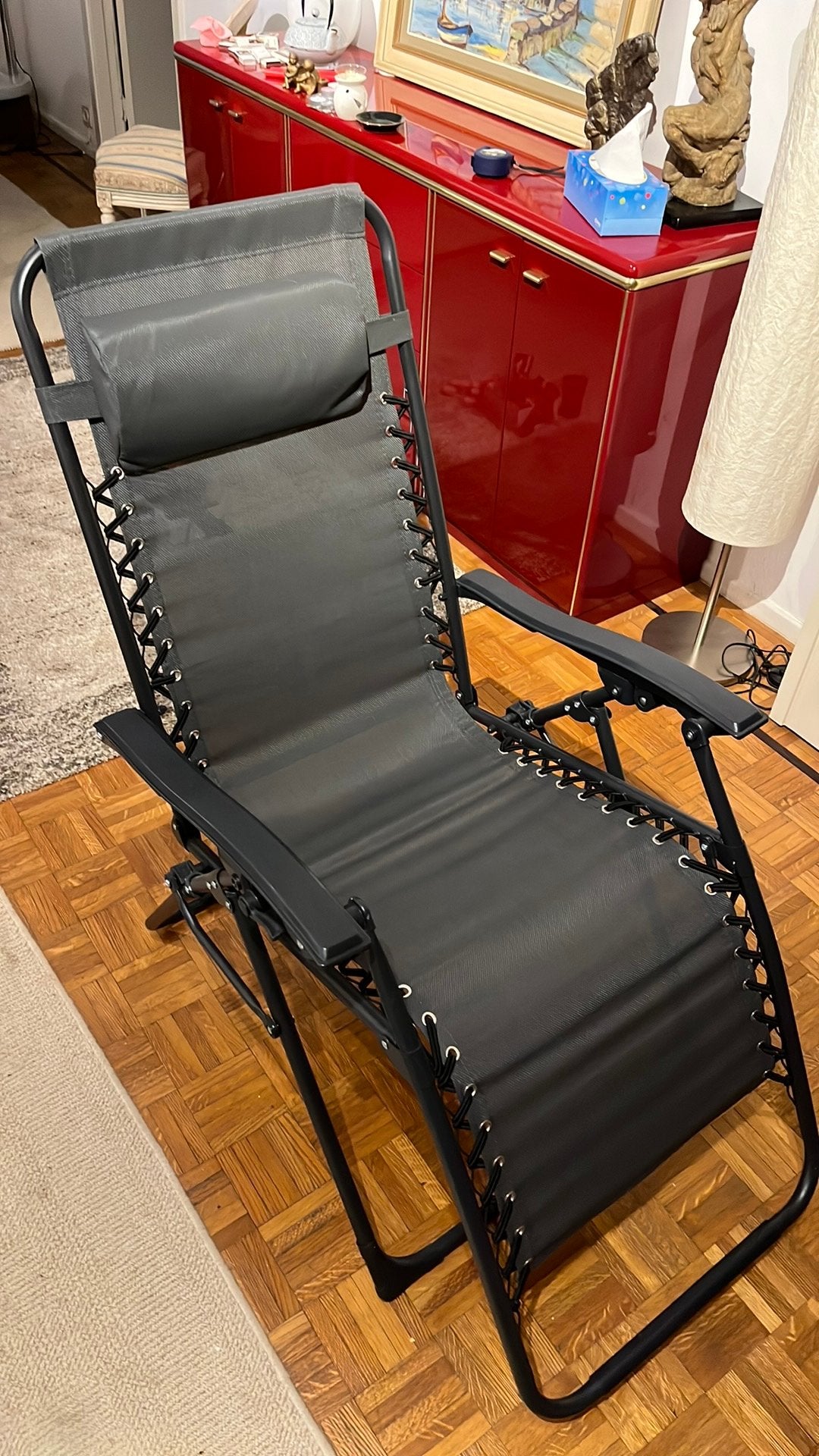 Chaise longue noire, Jardin & Terrasse, Enlèvement, Neuf, Autres matériaux, Pliant