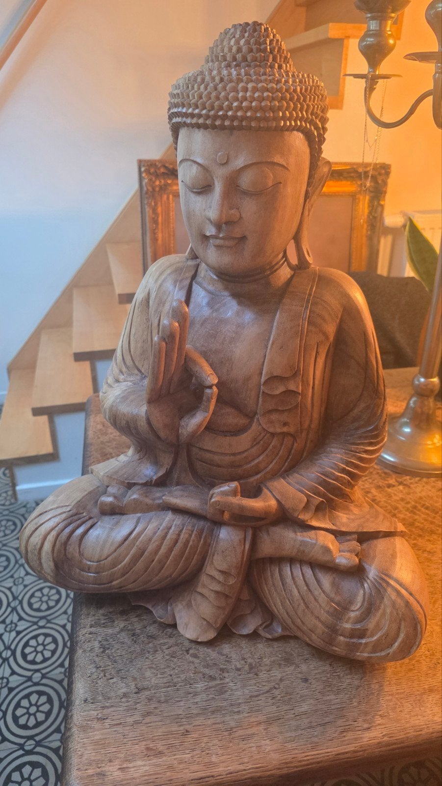 Vol houten Chinese Boeddha beeld, Ophalen