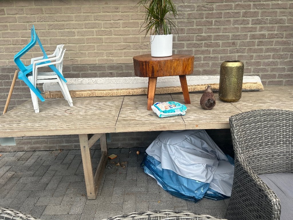 Tuintafel, Jardin & Terrasse, Tables de jardin, Enlèvement, Utilisé, Rectangulaire, Bois