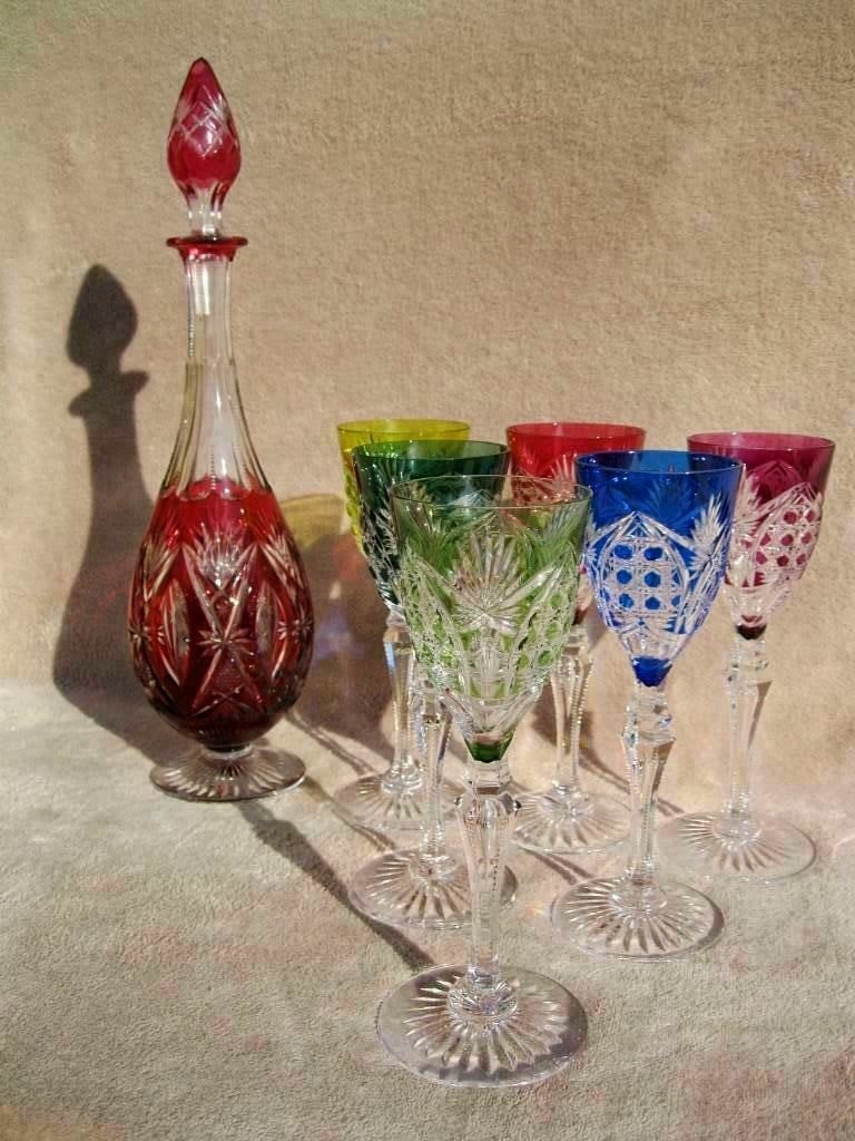 Zes 21,5cm hoge Saarlouis glazen Val Saint Lambert., Enlèvement