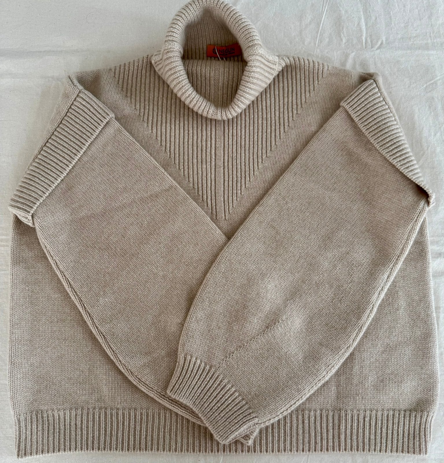 col roulé en cachemire, Enlèvement ou Envoi, Neuf, Taille 38/40 (M), Beige