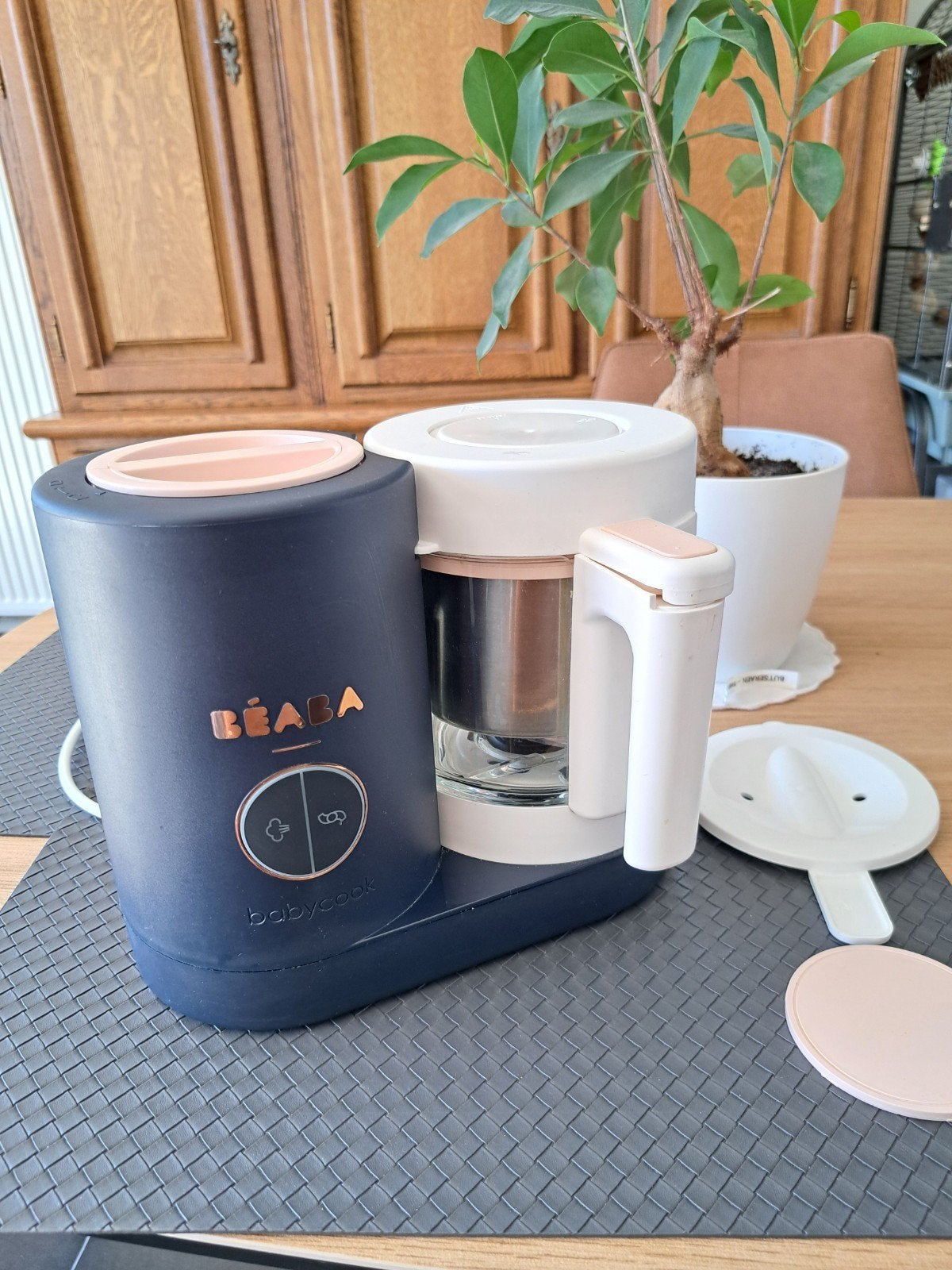 BÉABA Babycook Néo Night Blue – glazen kom & inox stoommand, Kinderen en Baby's, Babyvoeding en Toebehoren, Ophalen, Babyvoedingmaker