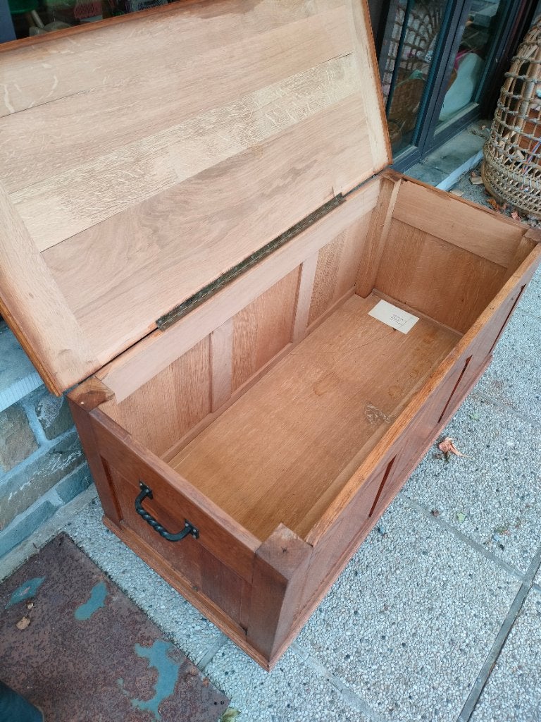 Eiken kist, Huis en Inrichting, Ophalen, 50 – 75, 100 tot 150 cm, Eikenhout