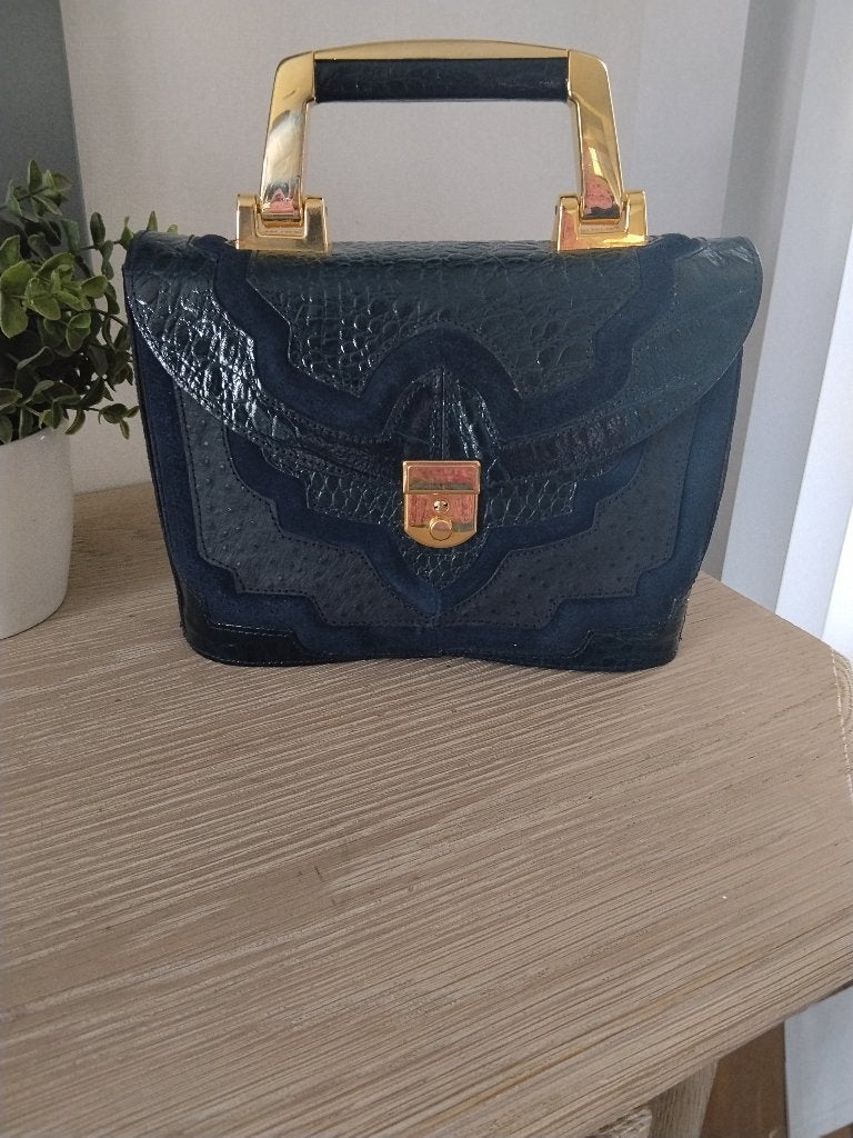 Vintage lederen dames handtas, Handtassen en Accessoires, Ophalen of Verzenden, Zo goed als nieuw, Handtas