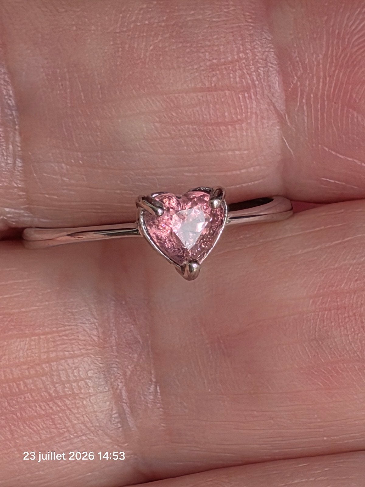 Bague en argent massif avec tourmaline rose de Mozambique, Neuf, Rose, Enlèvement, Argent