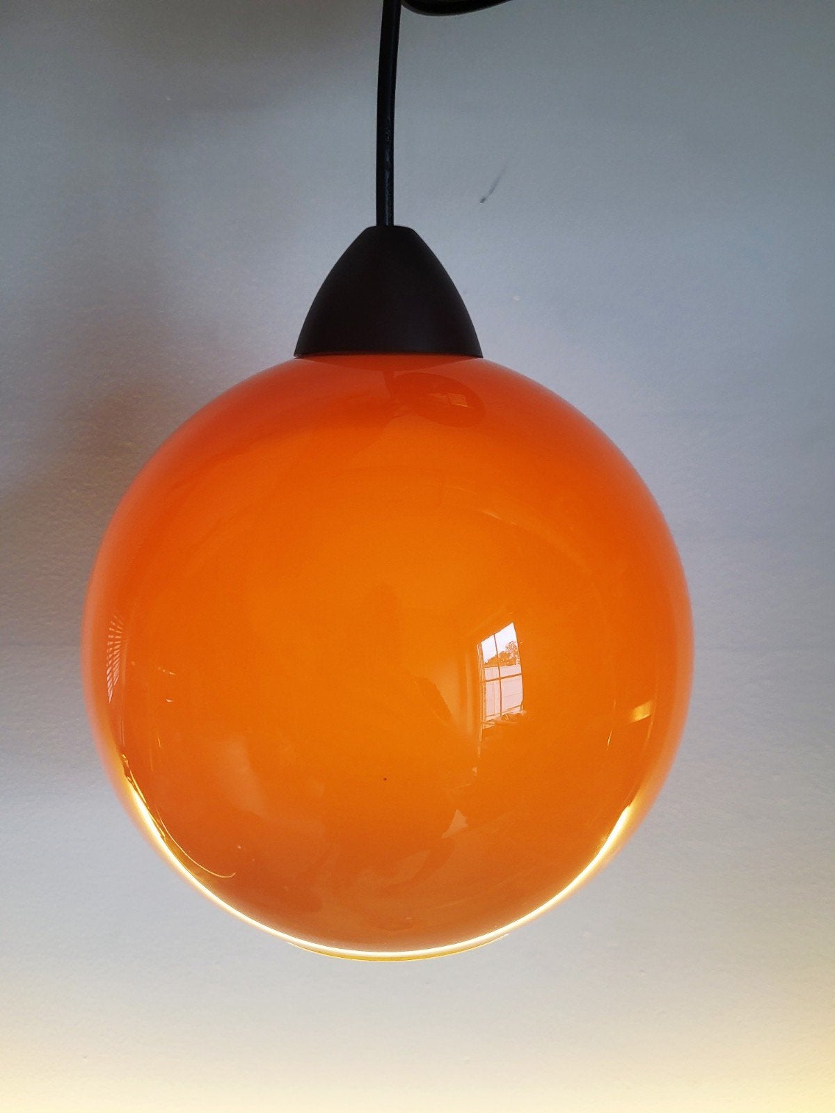 vintage oranje hanglamp glas, Ophalen