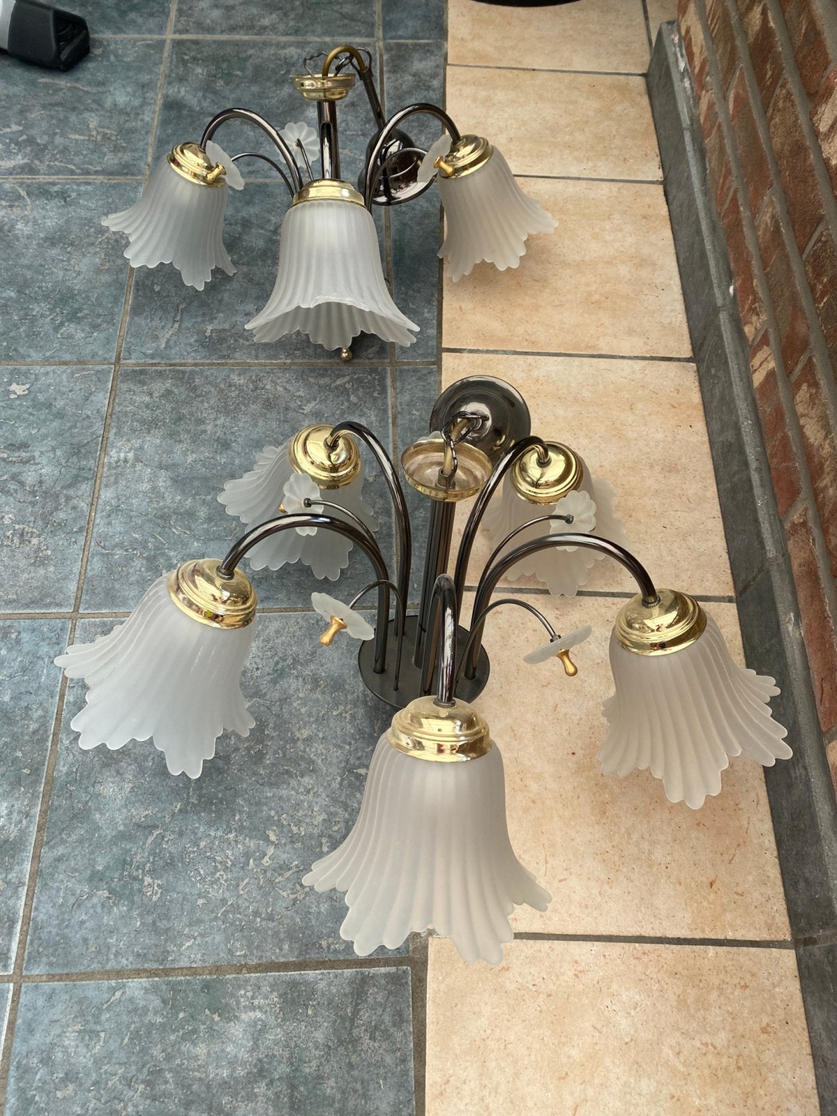 Lustres vintage, Enlèvement, Utilisé, Verre, Rustique