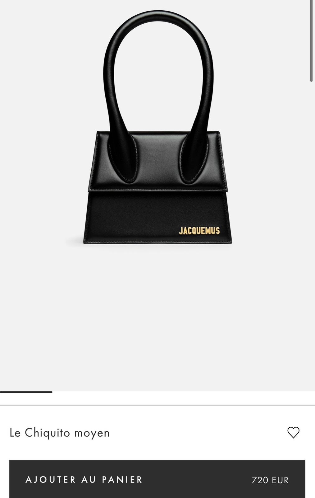 Jacquemus Moyen chiquito, Bijoux, Sacs & Beauté, Enlèvement, Utilisé, Noir
