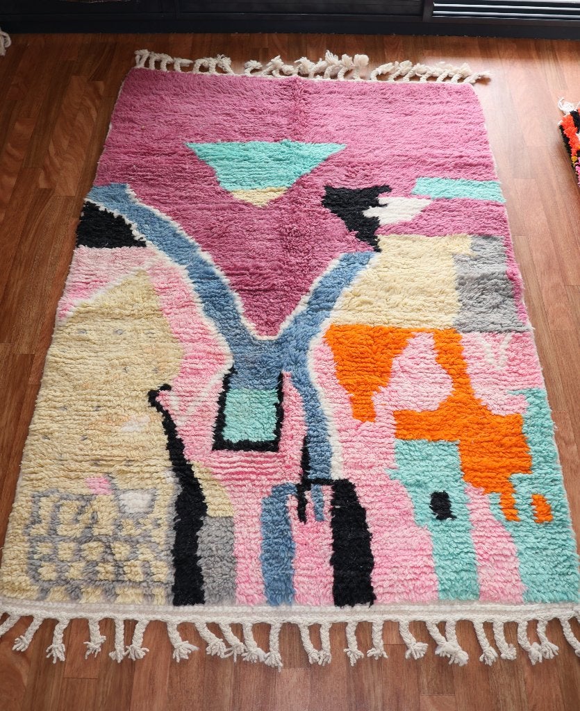Tapis berbère marocain laine tissé main 154x109cm, Maison & Meubles, Neuf, 150 à 200 cm, 100 à 150 cm, Rectangulaire