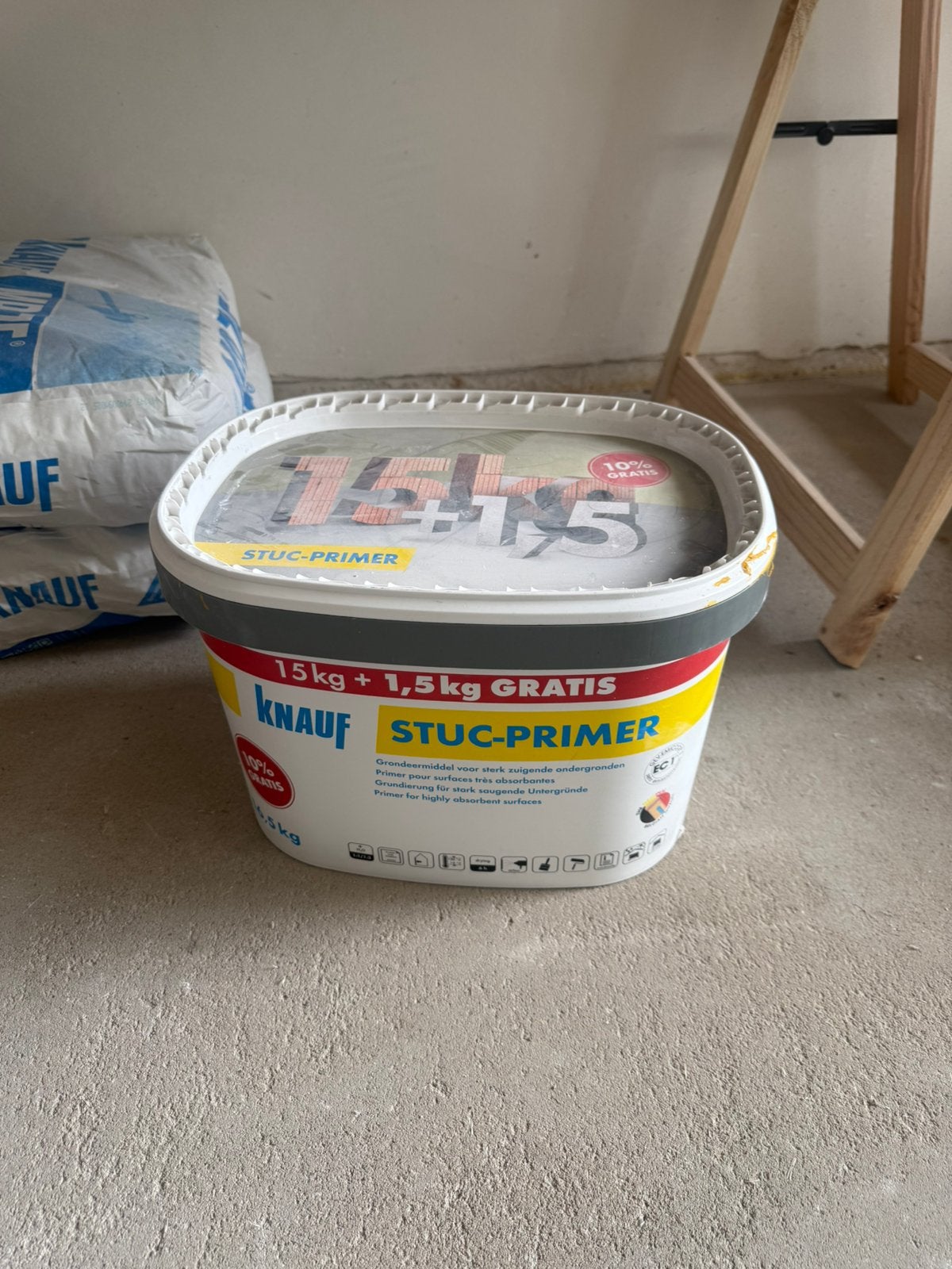 Knauf Stuc-Primer 15+1,5 kg – bijna volle pot, Ophalen, Zo goed als nieuw