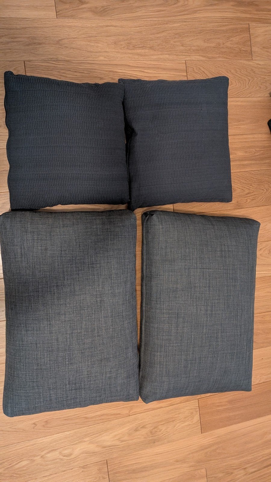 4 coussins IKEA (dont 2 grands coussins FRIHETEN gris, Jardin & Terrasse, Enlèvement, Comme neuf