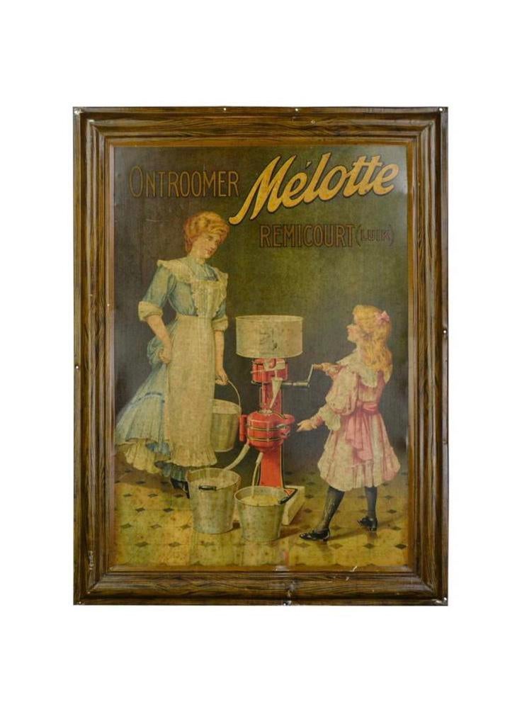 Grande enseigne publicitaire ancienne Mélotte, Enlèvement ou Envoi, Utilisé, Panneau publicitaire