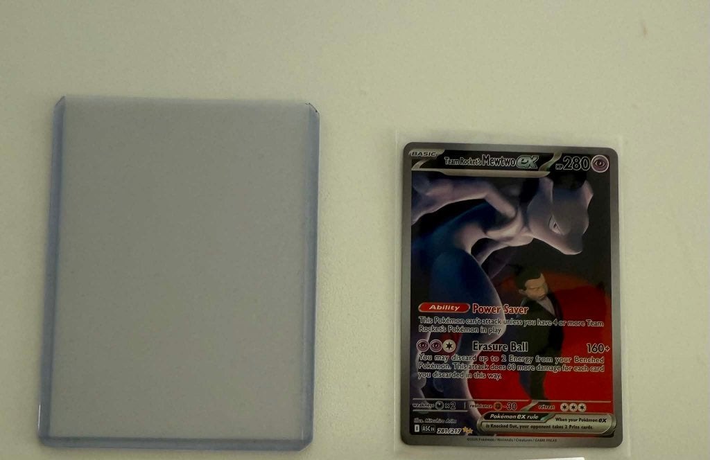 Team Rocket’s Mewto EX #281 te koop, Hobby en Vrije tijd, Ophalen, Zo goed als nieuw, Losse kaart, Foil