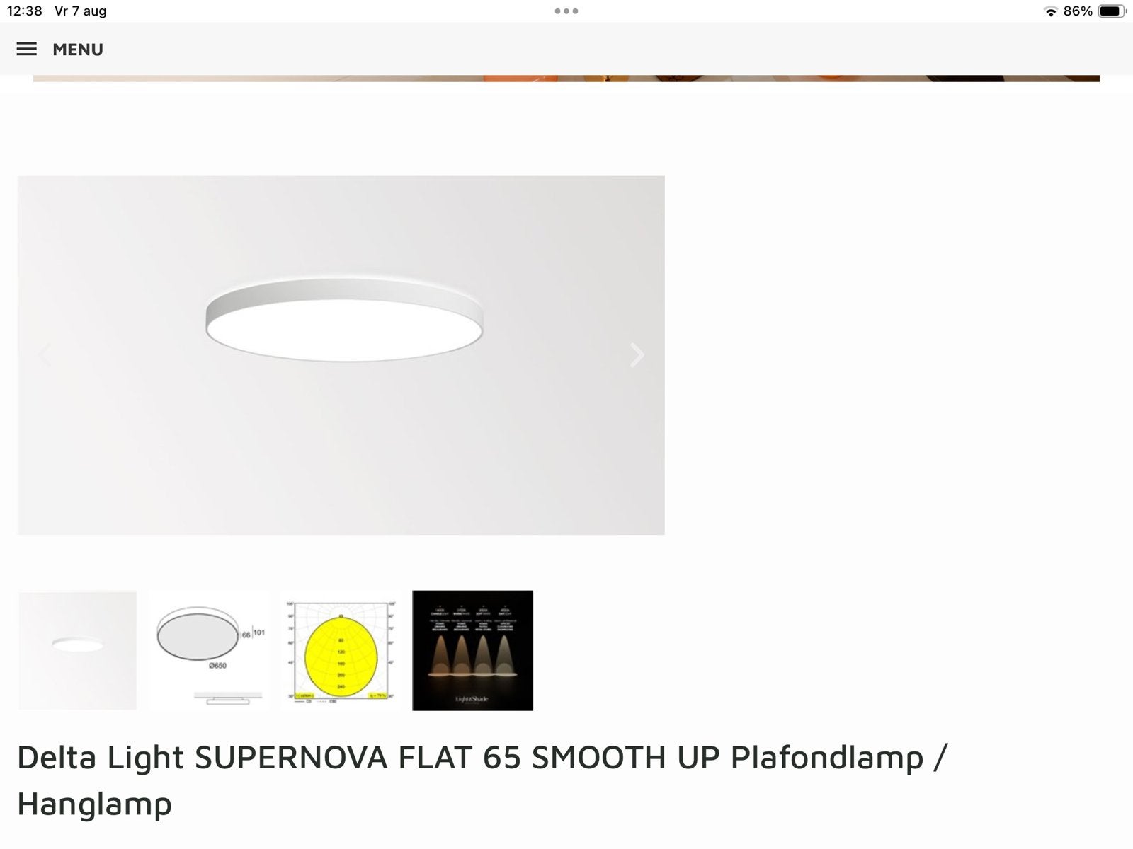 Lampe suspendue Deltalight Supernova Flat 65 Smooth Up, Enlèvement, Neuf, Design