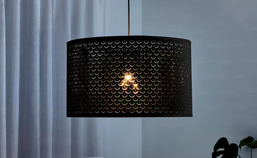 abat-jour, Noir, 25 à 50 cm, Rond, Comme neuf