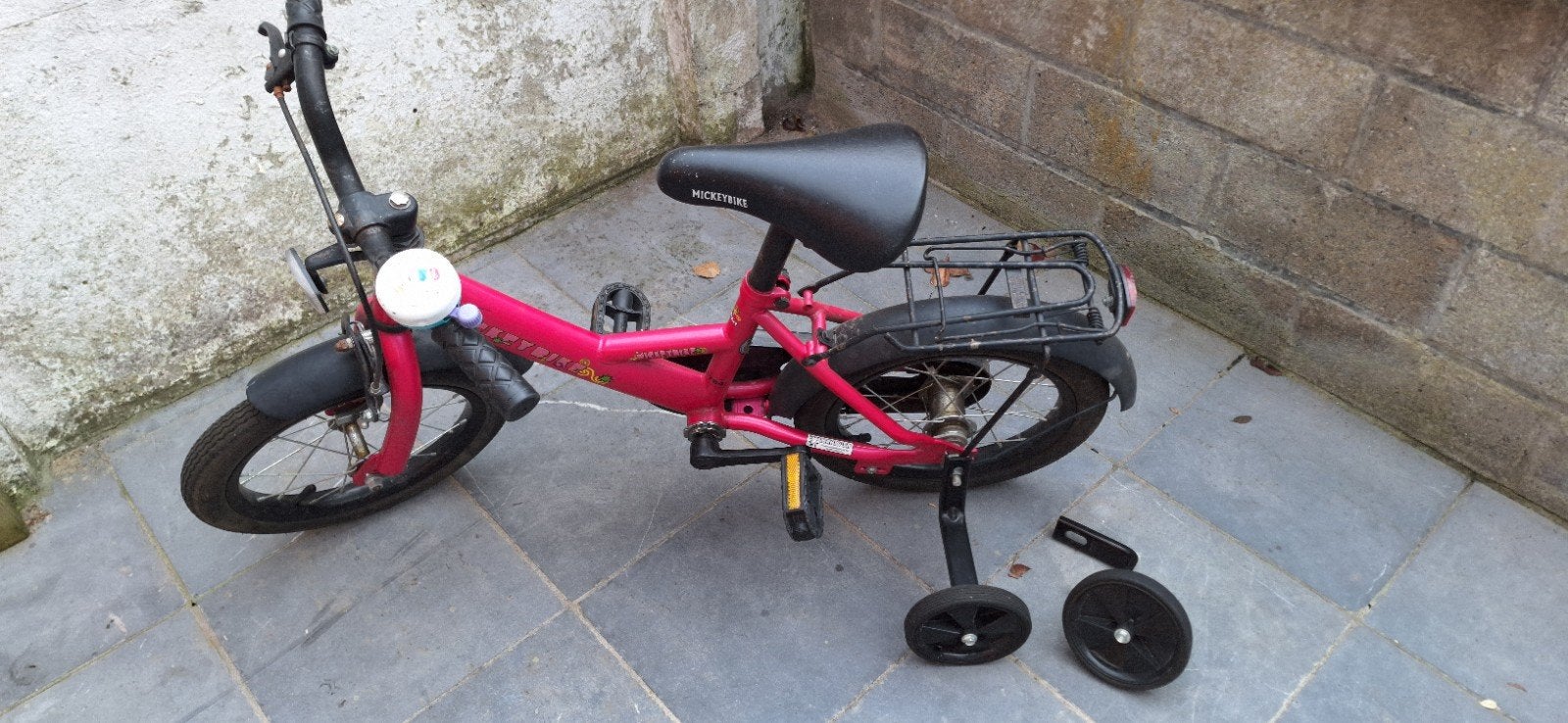 Kinderfietsje, Fietsen en Brommers, Ophalen, Terugtraprem, Zijwieltjes, Gebruikt