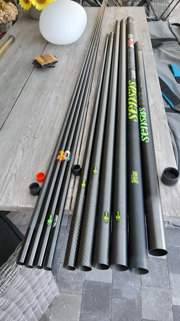 sensas 94 power carp 11,5 mtr, Ophalen, Zo goed als nieuw, Vaste hengel