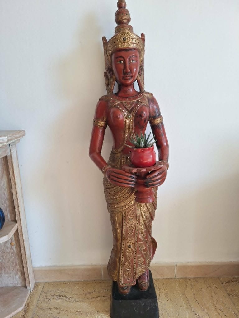 Thais beeld godin te koop, Ophalen, Rood, Beschilderd, 1 meter - 2 meter
