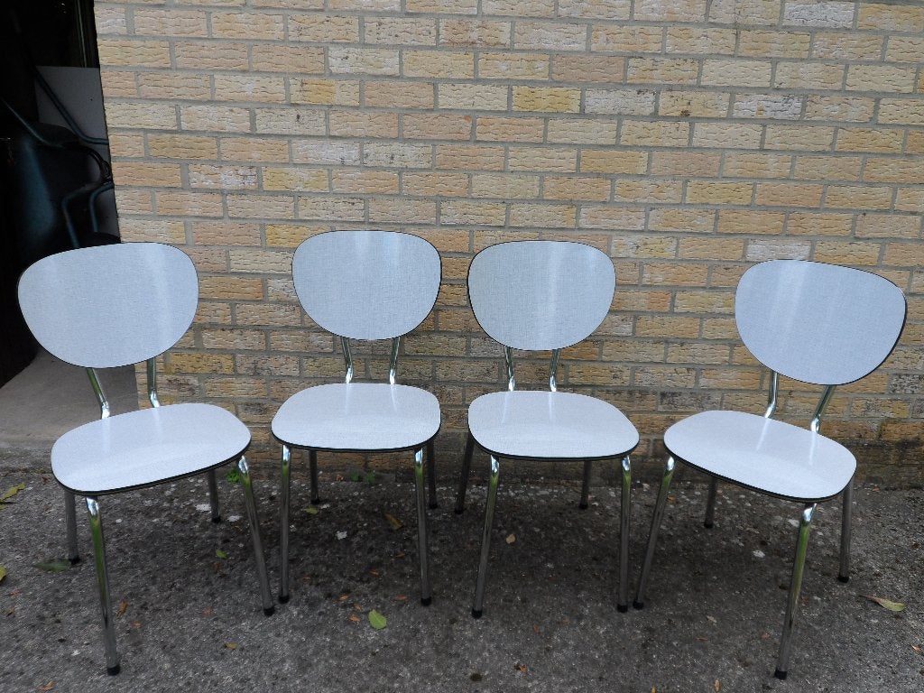 Chaises de cuisine en stratifié, Huis en Inrichting, Stoelen, Ophalen, Gebruikt, Vier, Grijs