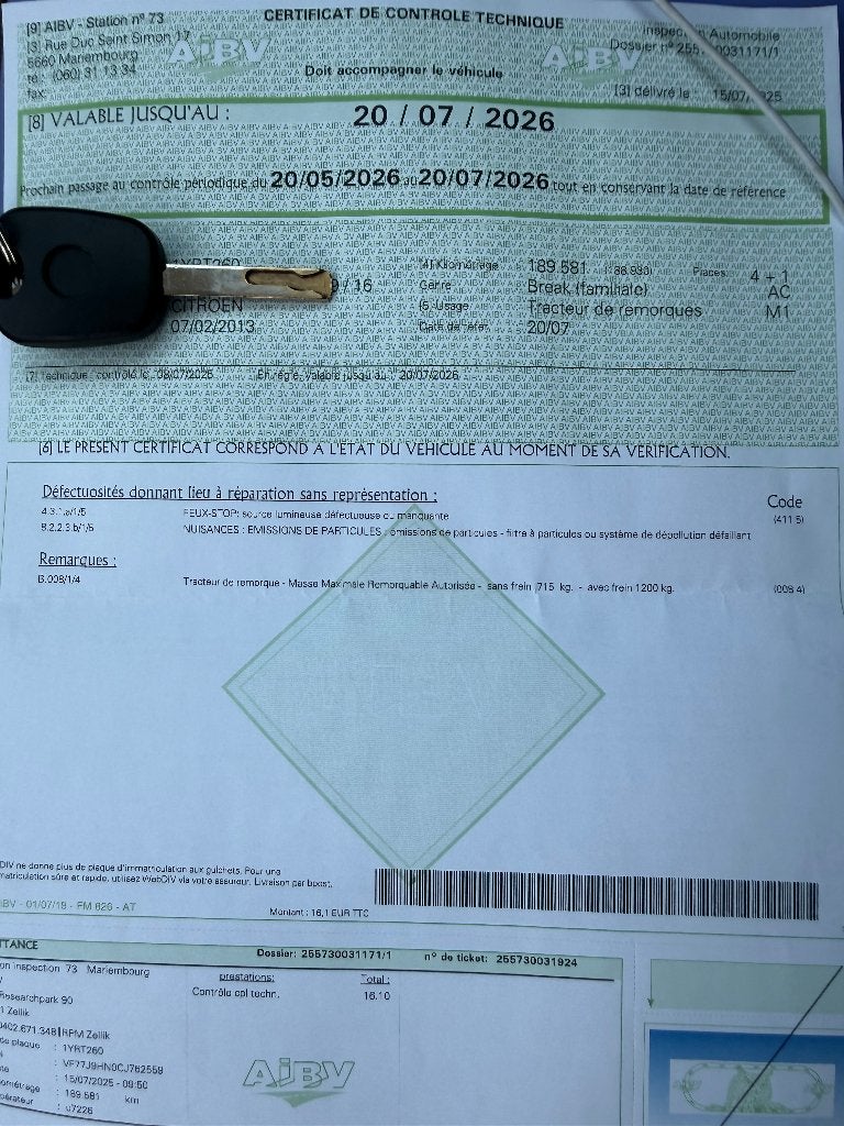 Citroen Berlingo 1.6 HDI 5 places PB DISTRIBUTION, Voorwielaandrijving, Euro 5, 4 cilinders, Wit