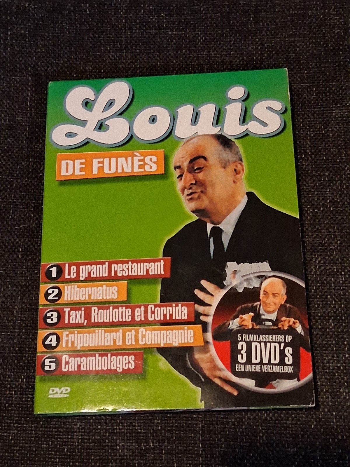 Dvd box met 5 films van Louis de Funès op dvd, Cd's en Dvd's, 1960 tot 1980, Nederlands, Ophalen of Verzenden, Zo goed als nieuw