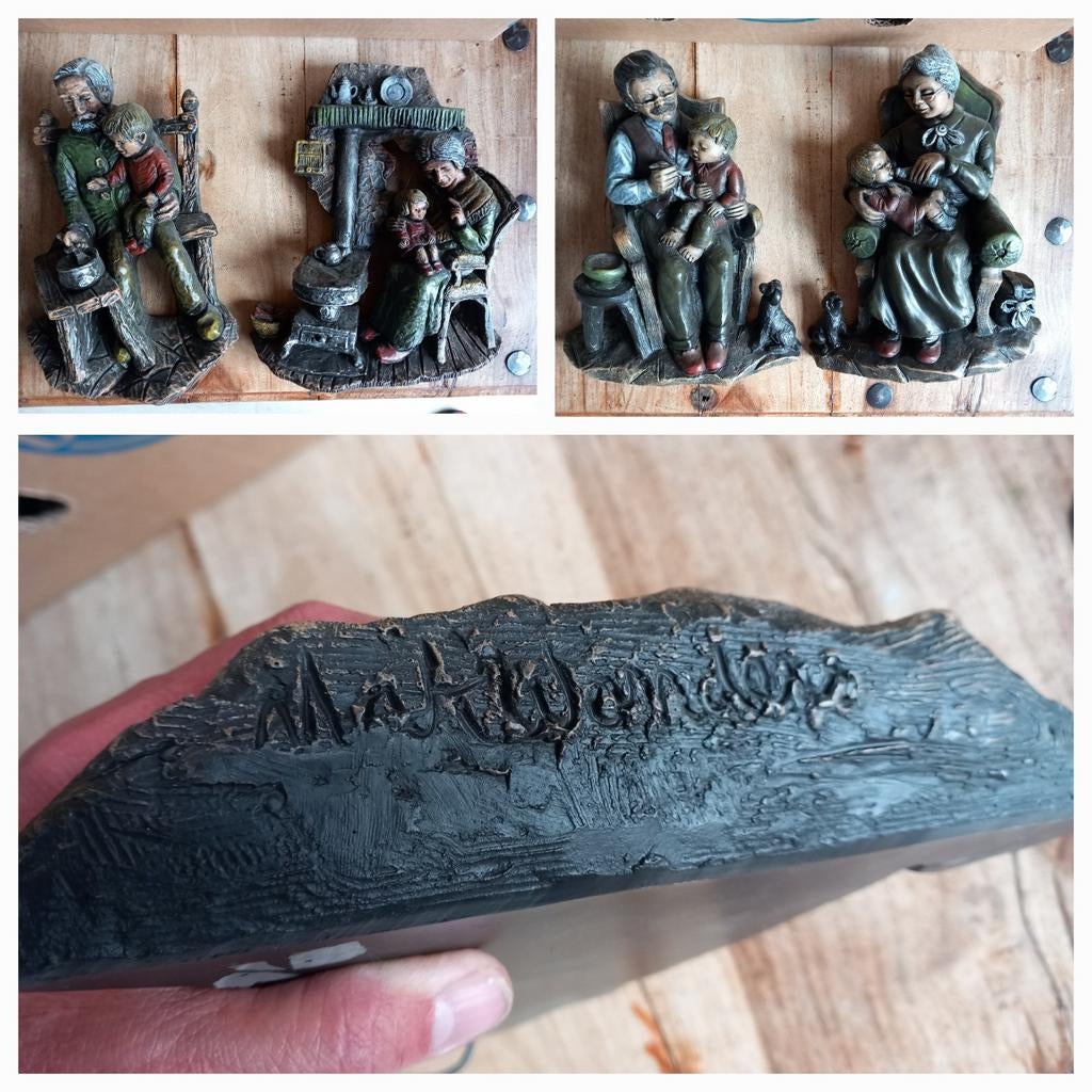 Set van 4 zware Muurdecoratie, Antiek en Kunst, Ophalen