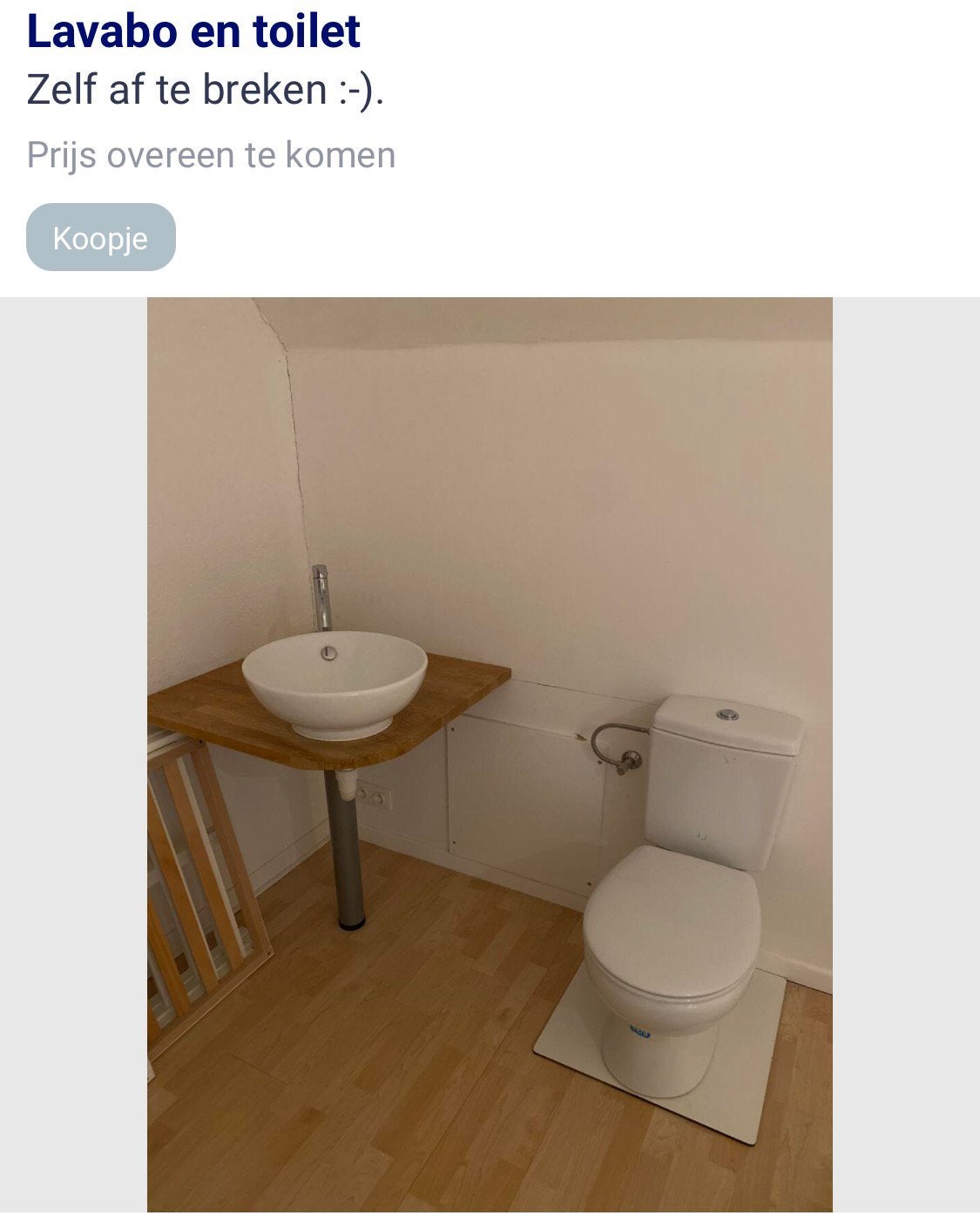 Wasbak en toilet, Ophalen, Toilet