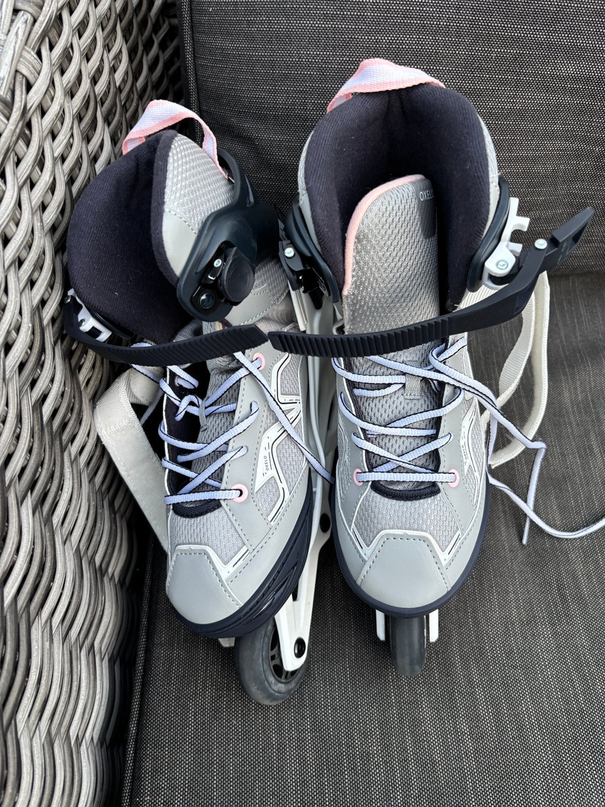 Rollerblades skeelers oxelo volledige set, Sport en Fitness, Skeelers, Ophalen, Zo goed als nieuw, Bescherming
