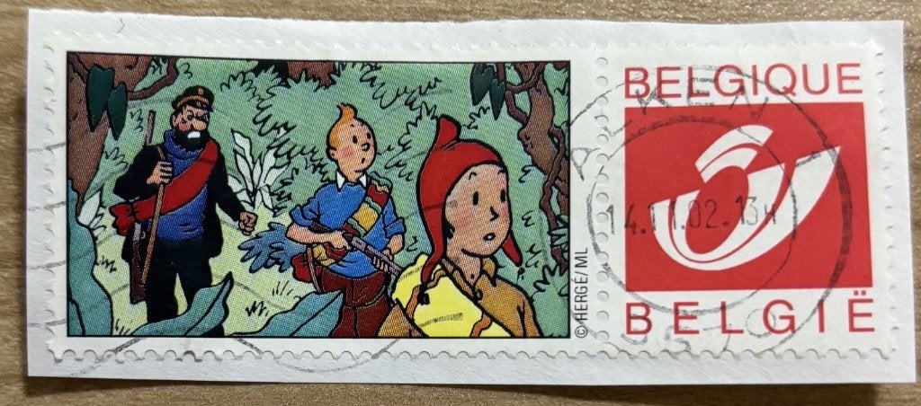 BELGIQUE - Tintin duostamp, Timbres & Monnaies, Timbres | Europe | Belgique, Envoi, Affranchi, Timbre-poste