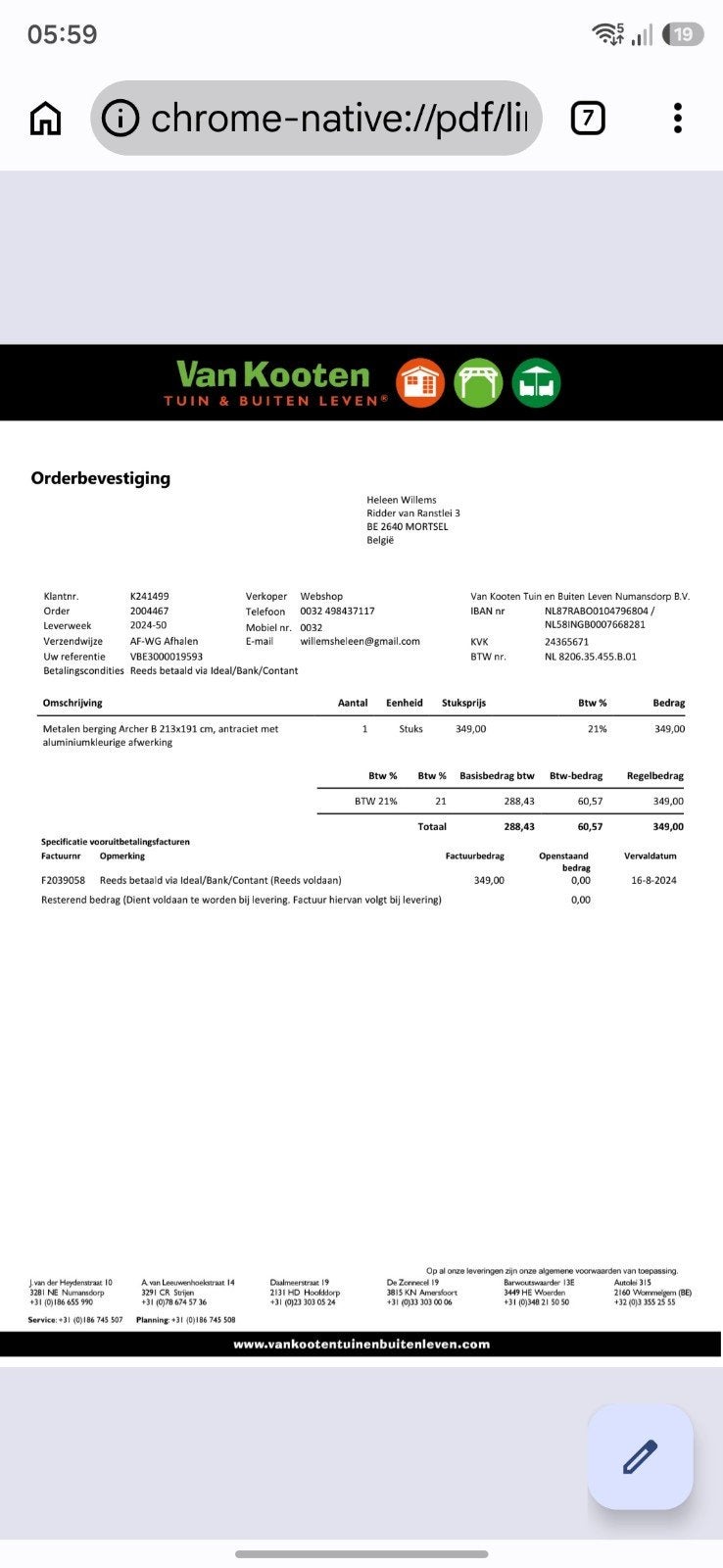 Metalen berging, Tuin en Terras, Ophalen