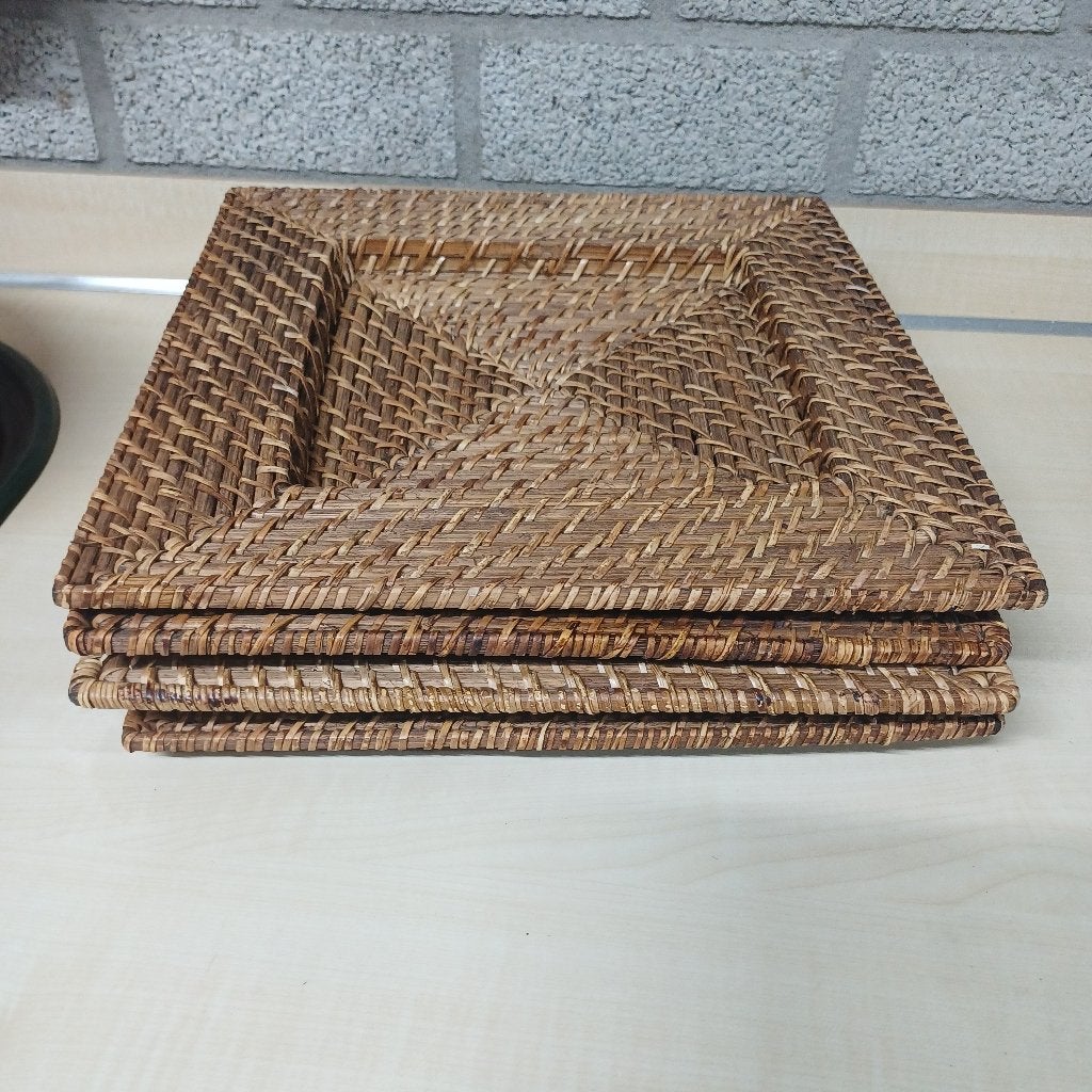 Vintage rotan onderborden, Huis en Inrichting, Ophalen of Verzenden, Zo goed als nieuw, Vintage